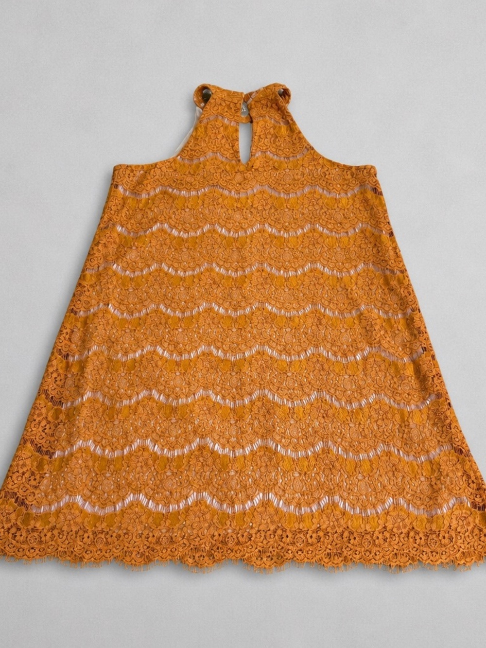 On Fire Orange Lace Midi Dress